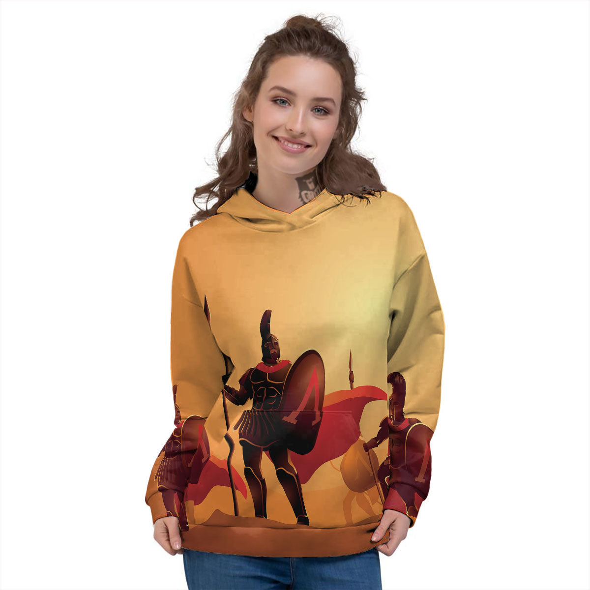 Spartan Ancient Print Women's Hoodie-grizzshop