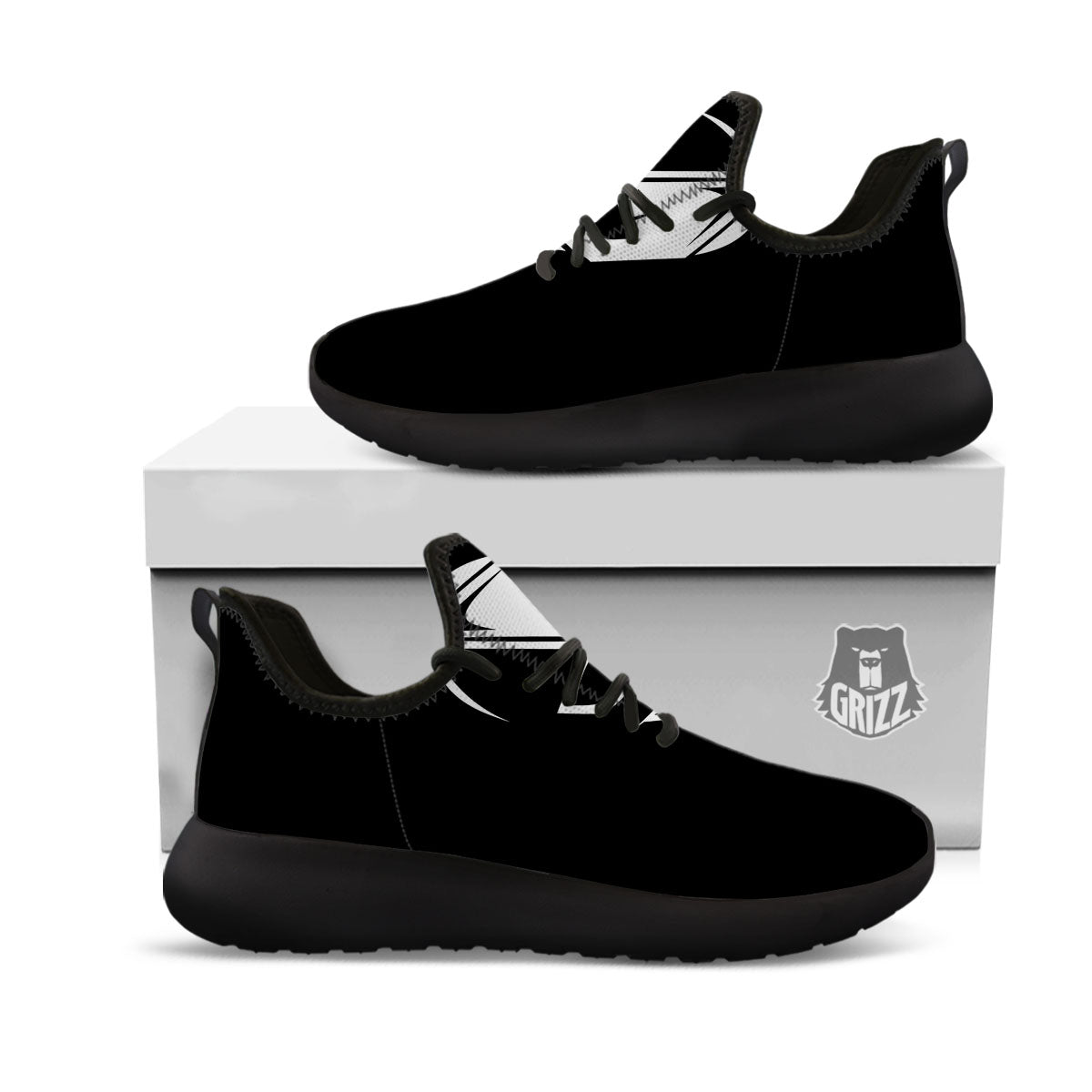 Spartan Helmet White And Black Print Black Athletic Shoes-grizzshop