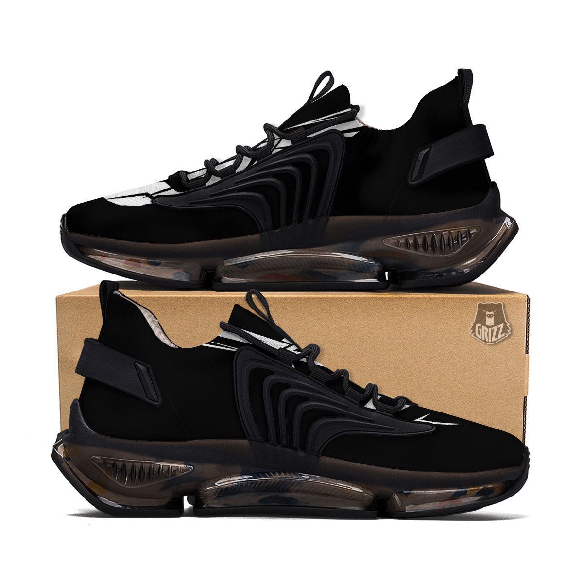 Spartan Helmet White And Black Print Black Gym Shoes-grizzshop
