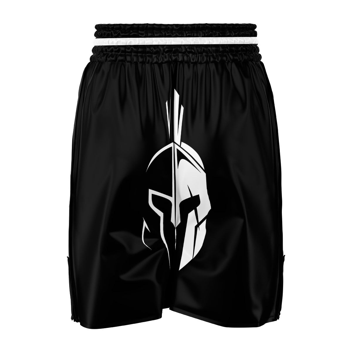 Spartan Helmet White And Black Print Boxing Shorts-grizzshop