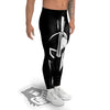 Spartan Helmet White And Black Print Men's Leggings-grizzshop