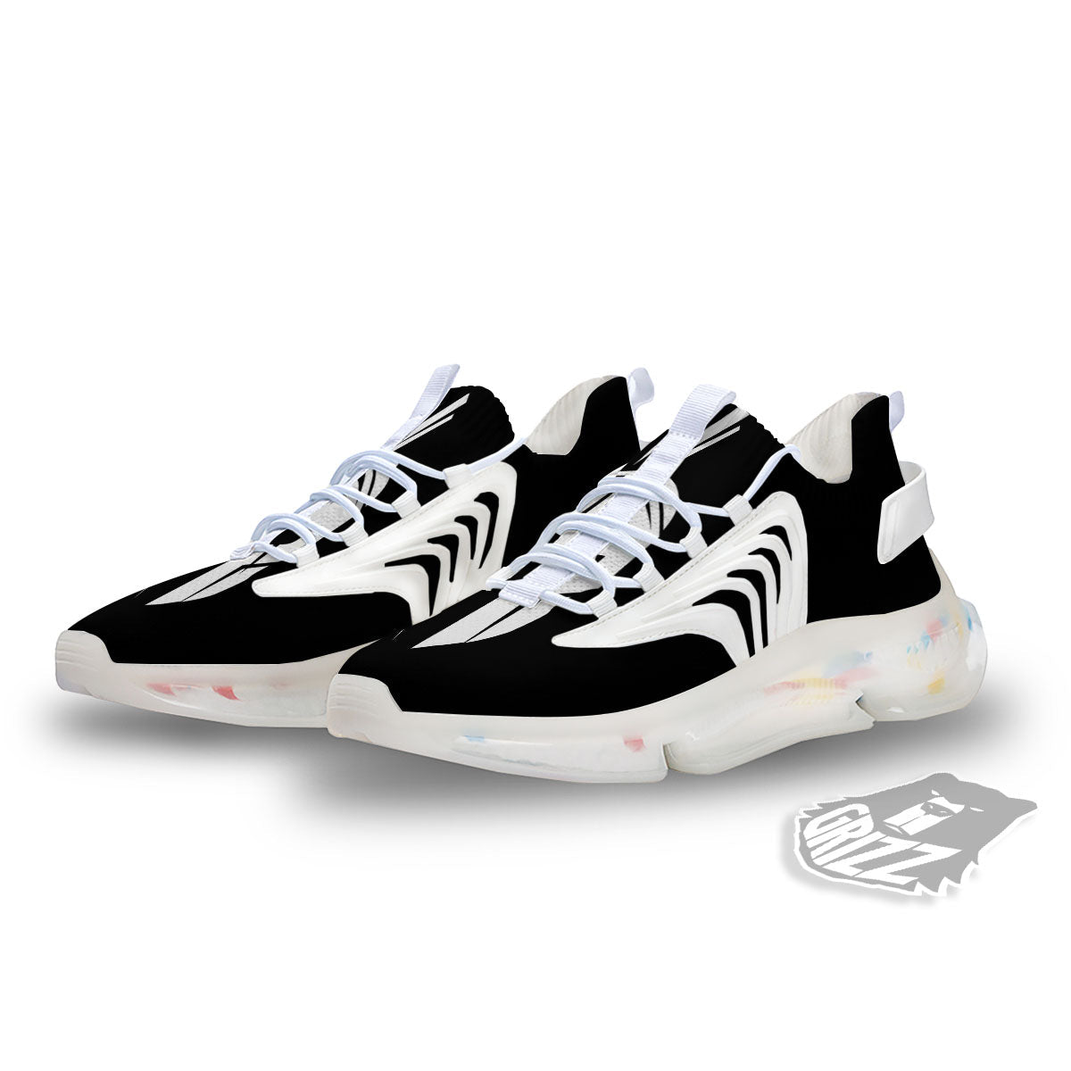 Spartan Helmet White And Black Print White Gym Shoes-grizzshop