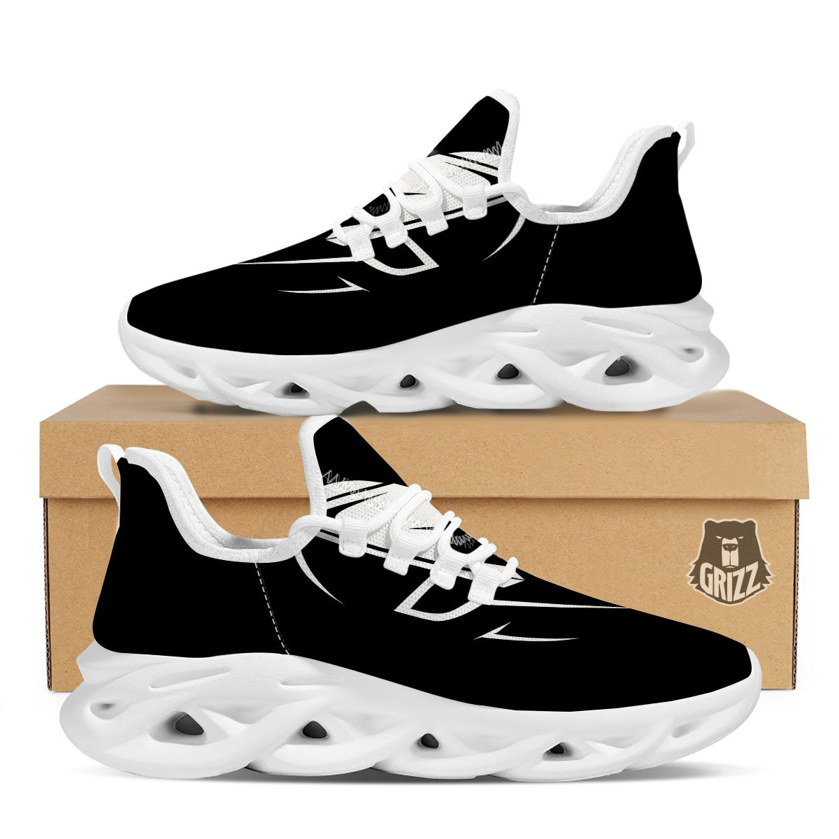 Spartan Helmet White And Black Print White Running Shoes-grizzshop