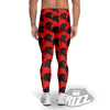 Spartan Red And Black Print Pattern Men's Leggings-grizzshop