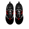 Spartan Red And White Print Black Sneaker-grizzshop