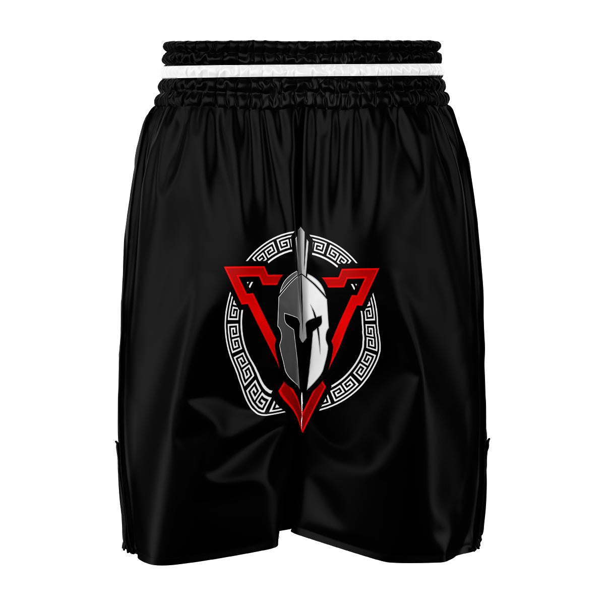 Spartan Red And White Print Boxing Shorts-grizzshop