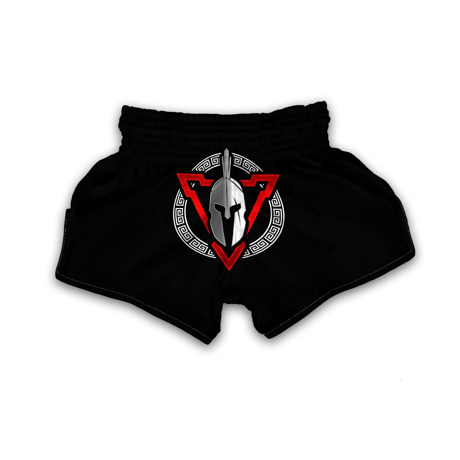 Spartan Red And White Print Muay Thai Boxing Shorts-grizzshop