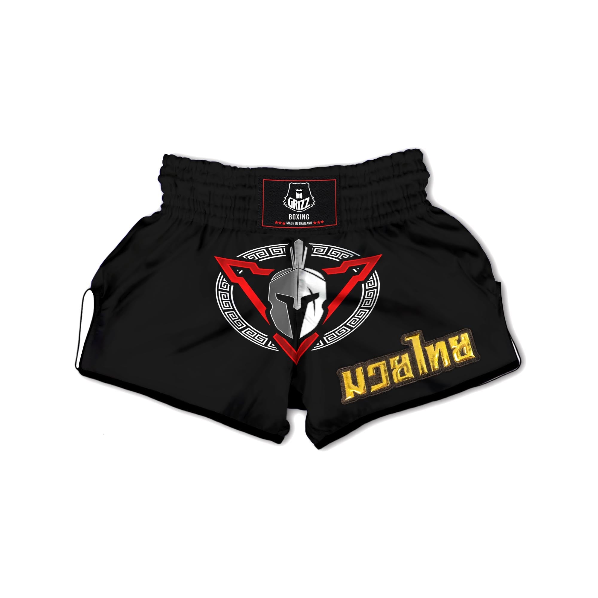 Spartan Red And White Print Muay Thai Boxing Shorts-grizzshop