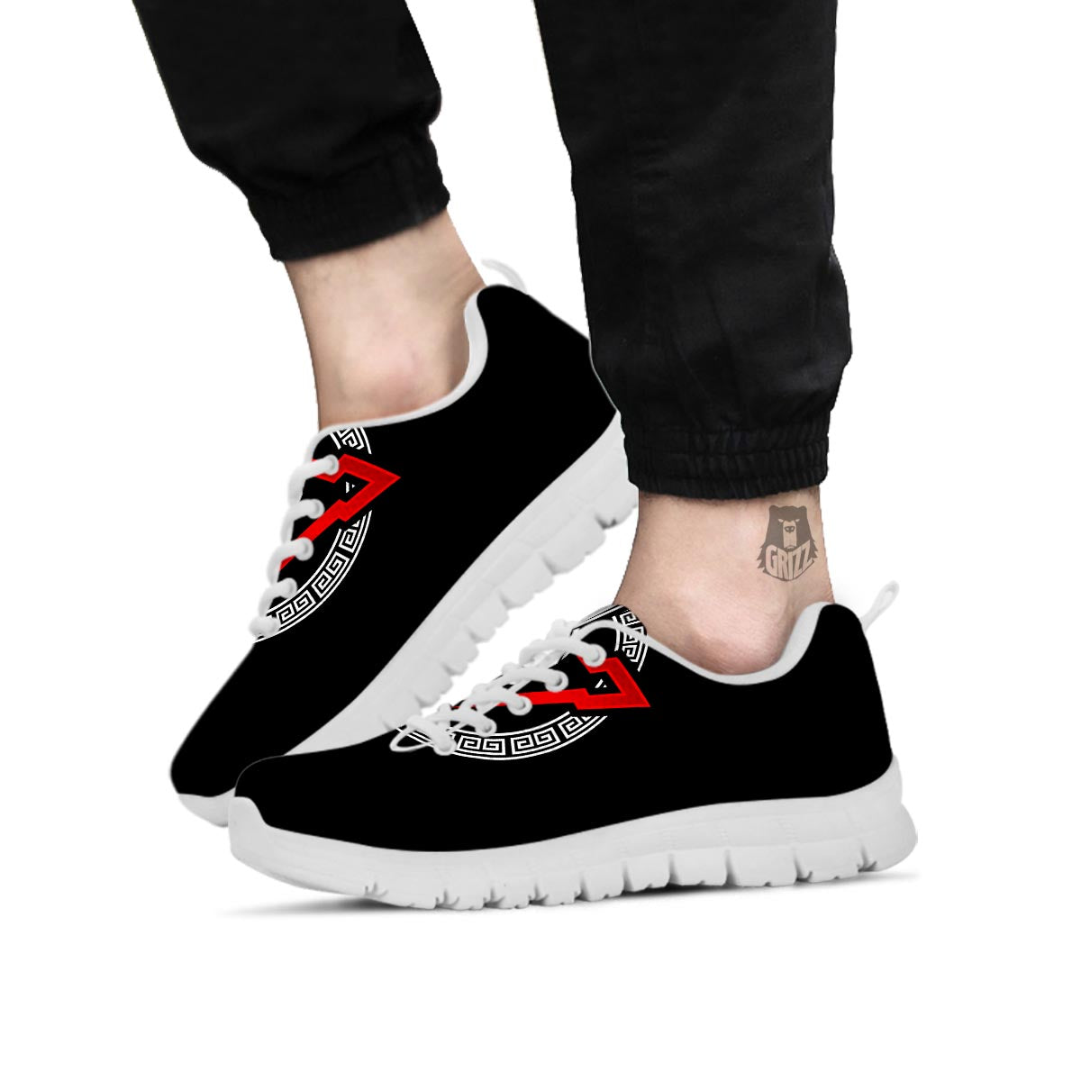 Spartan Red And White Print White Sneaker-grizzshop