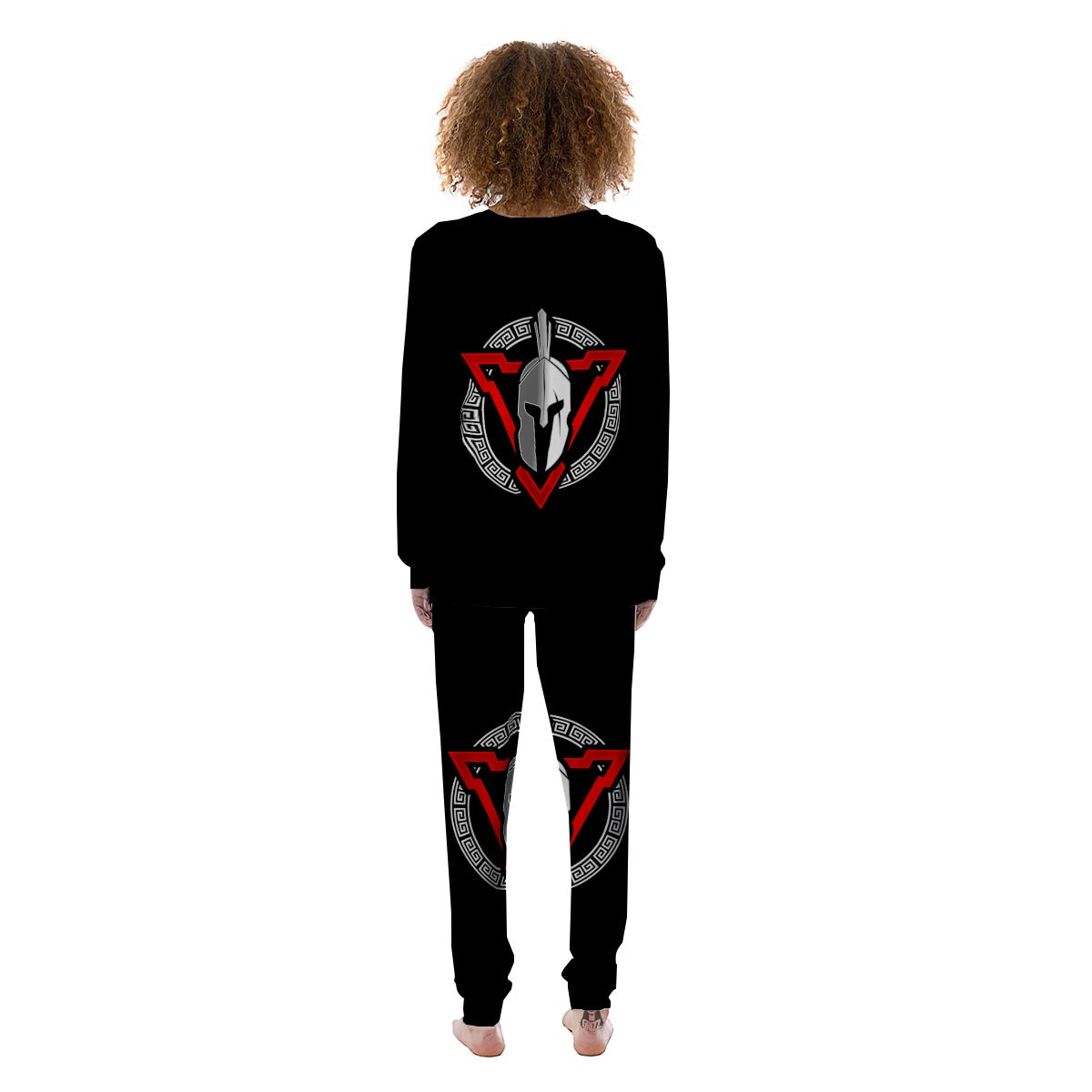 Spartan Red And White Print Women's Pajamas-grizzshop