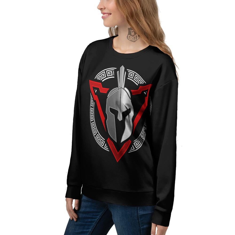 Spartan Red And White Print Women's Sweatshirt-grizzshop