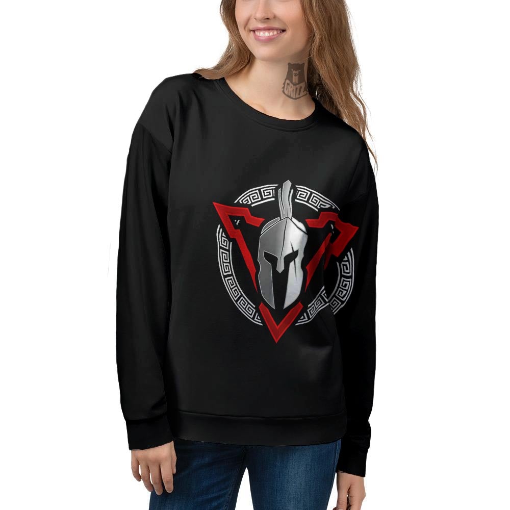 Spartan Red And White Print Women's Sweatshirt-grizzshop