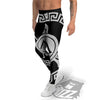 Spartan Warrior White And Black Print Men's Leggings-grizzshop