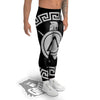 Spartan Warrior White And Black Print Men's Leggings-grizzshop