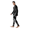 Spartan Warrior White And Black Print Men's Pajamas-grizzshop