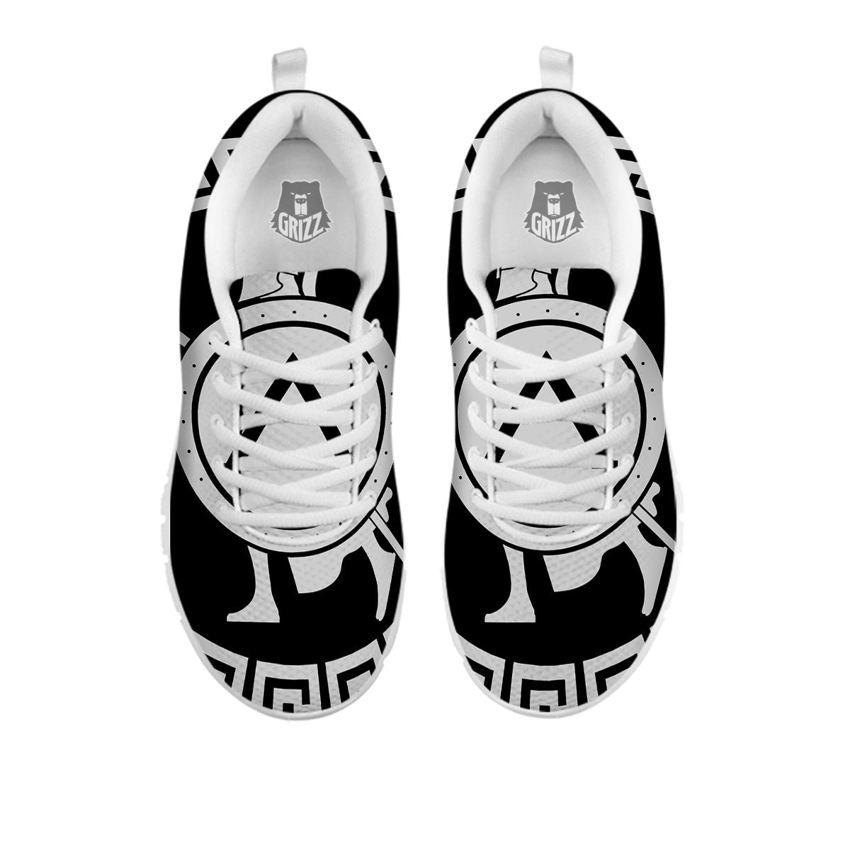 Spartan Warrior White And Black Print White Sneaker-grizzshop