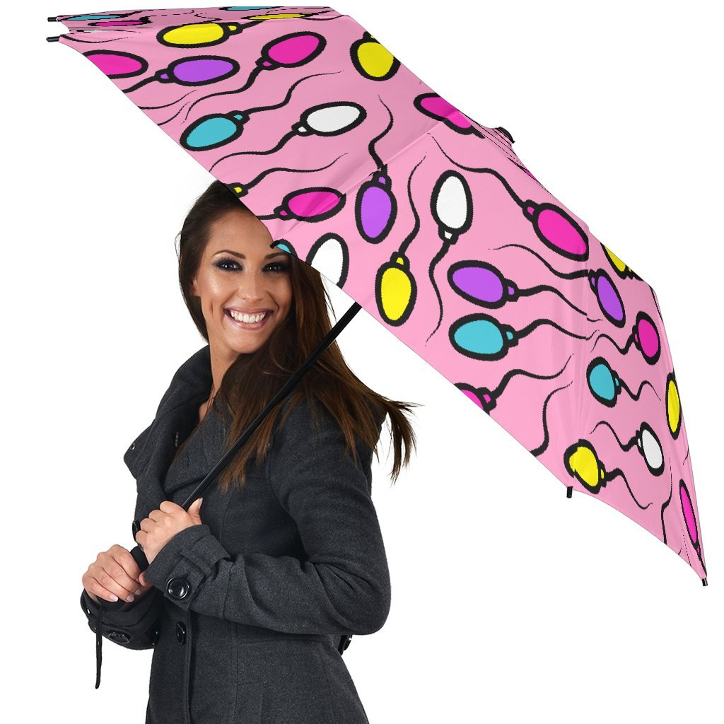Sperm Anatomy Pattern Print Automatic Foldable Umbrella-grizzshop
