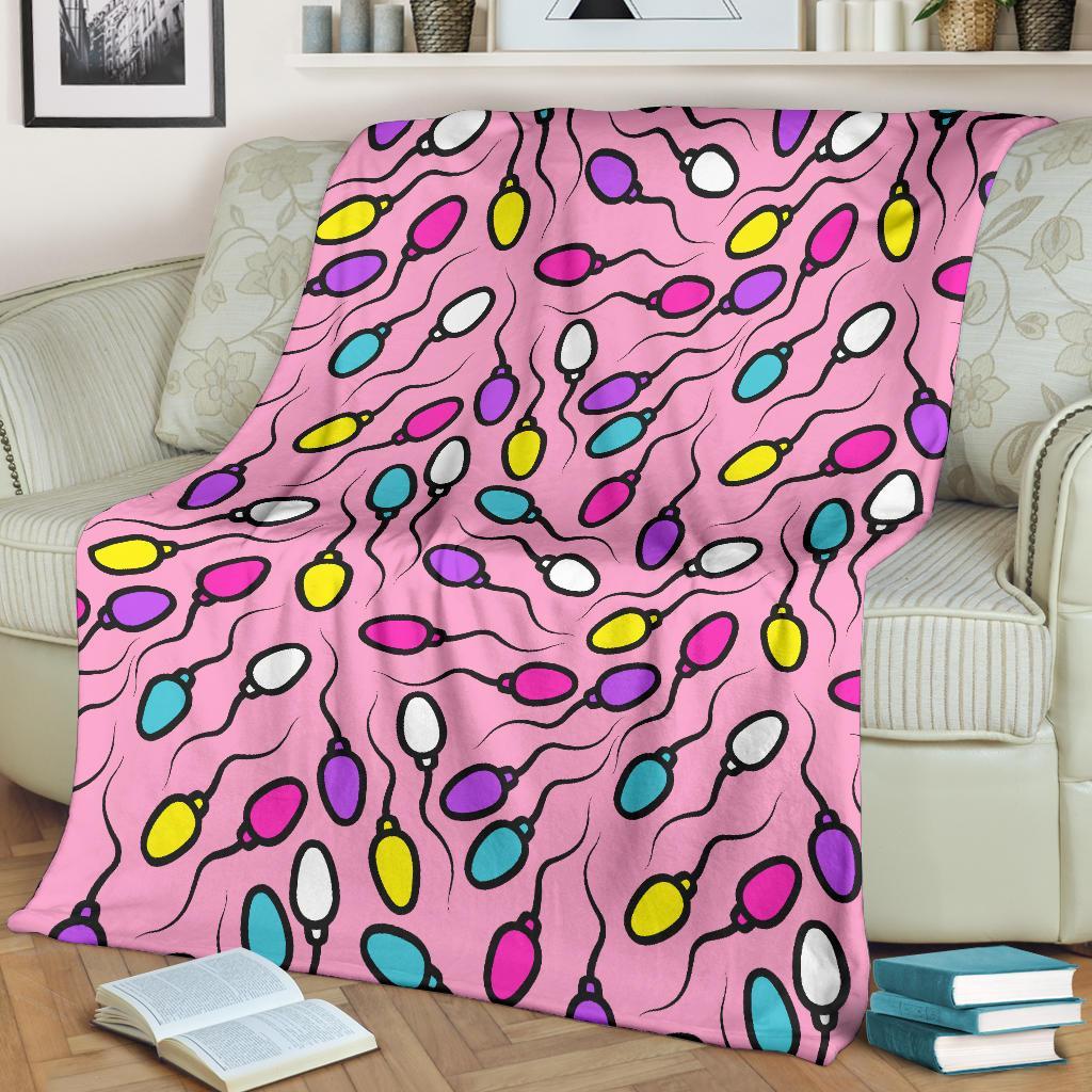 Sperm Anatomy Pattern Print Blanket-grizzshop