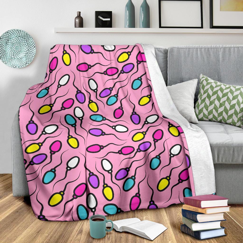 Sperm Anatomy Pattern Print Blanket-grizzshop