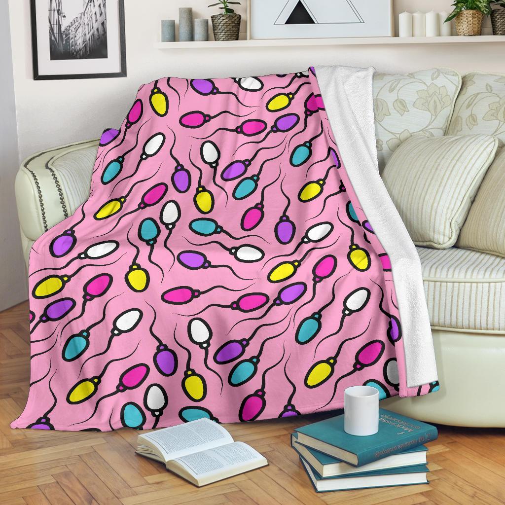 Sperm Anatomy Pattern Print Blanket-grizzshop