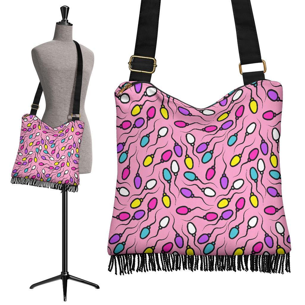 Sperm Anatomy Pattern Print Crossbody bags-grizzshop