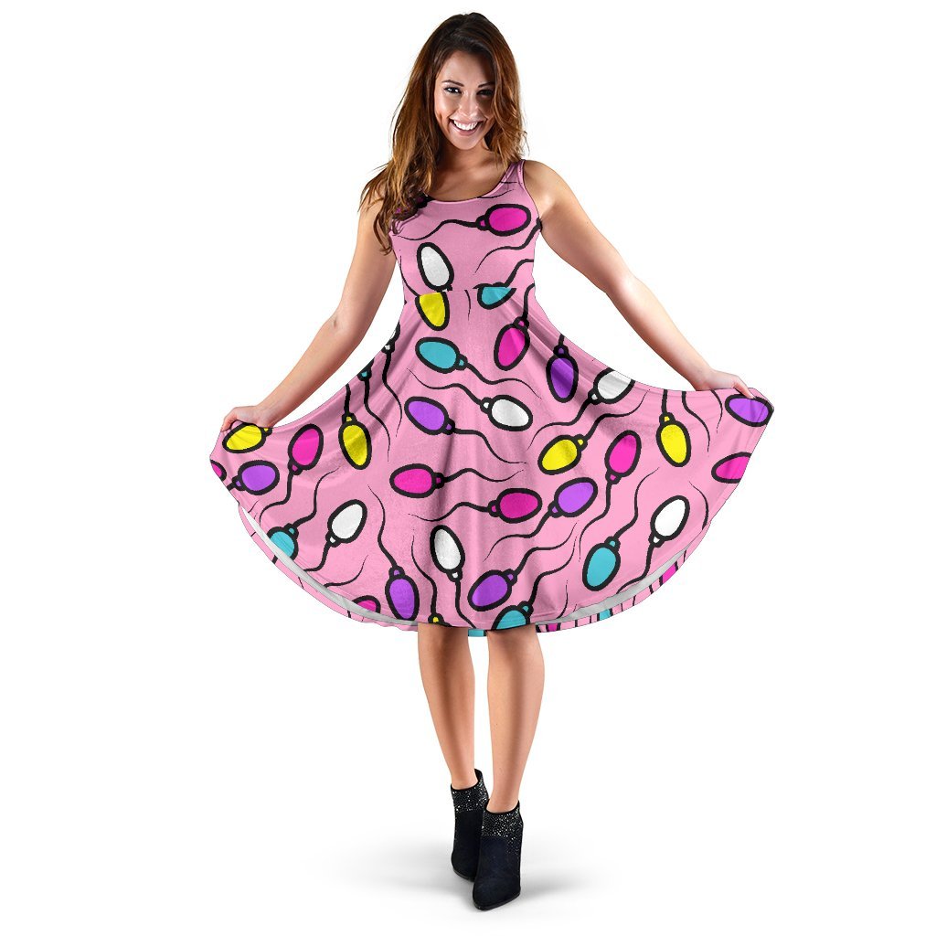 Sperm Anatomy Pattern Print Dress-grizzshop