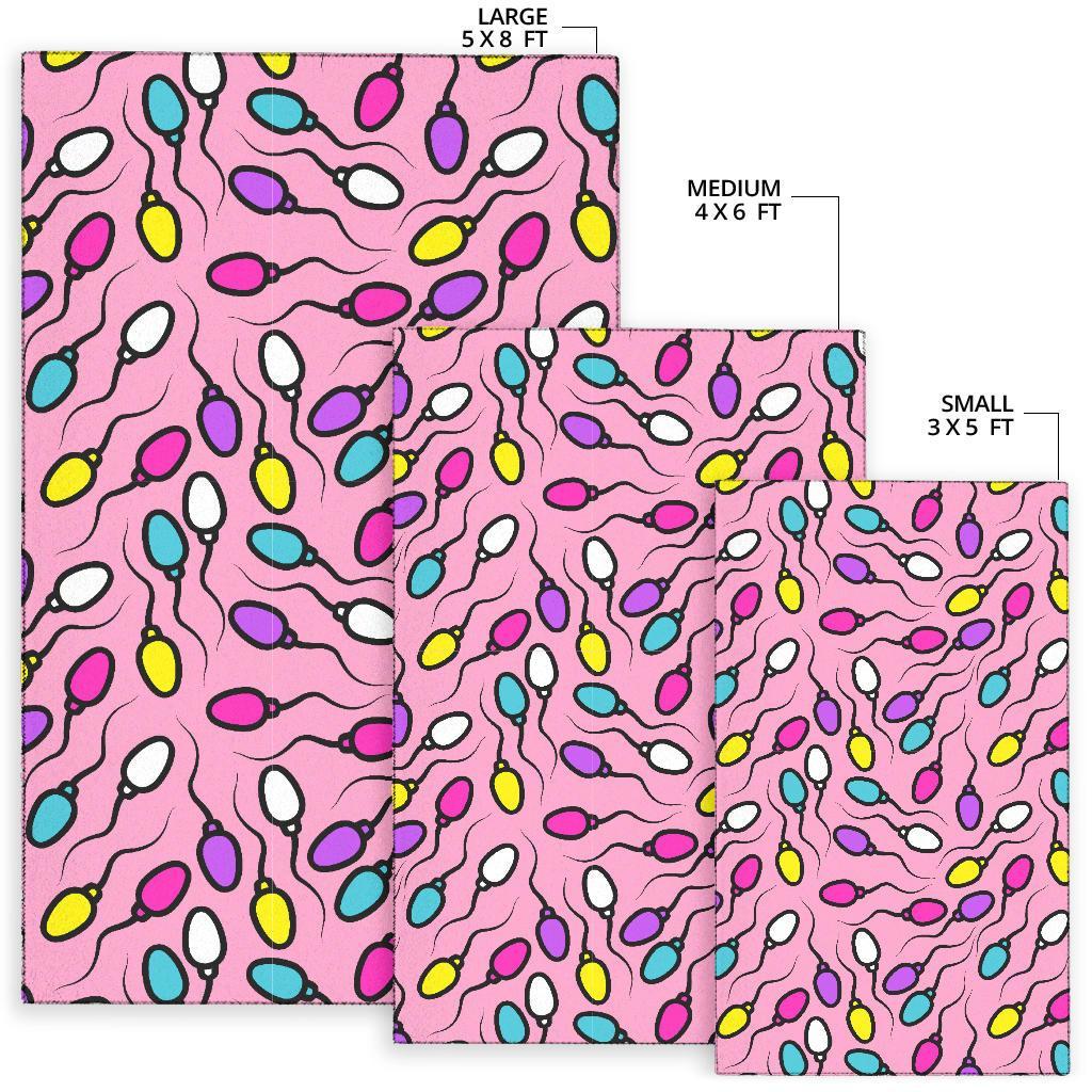 Sperm Anatomy Pattern Print Floor Mat-grizzshop