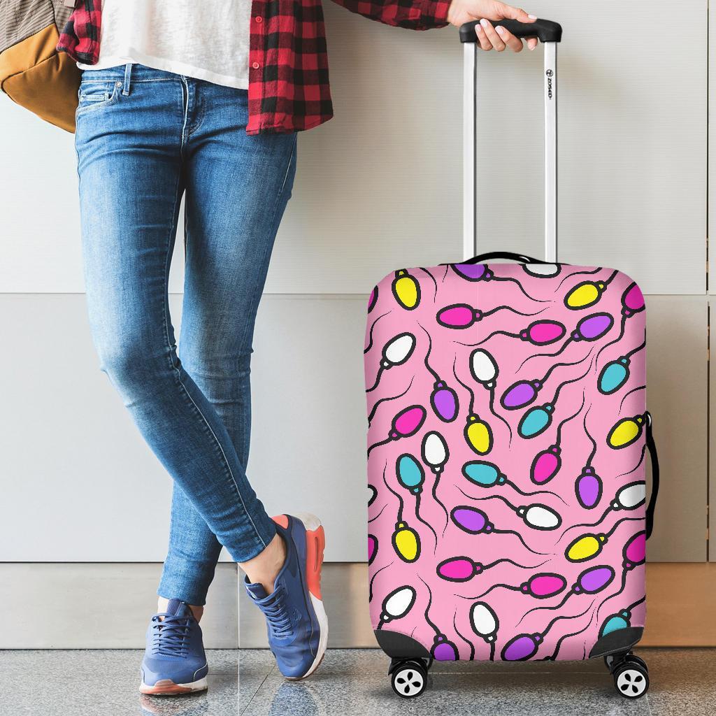 Sperm Anatomy Pattern Print Luggage Cover Protector-grizzshop