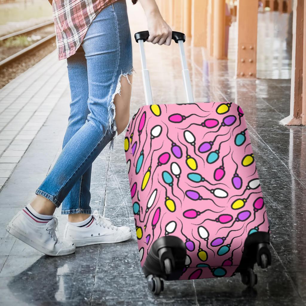 Sperm Anatomy Pattern Print Luggage Cover Protector-grizzshop