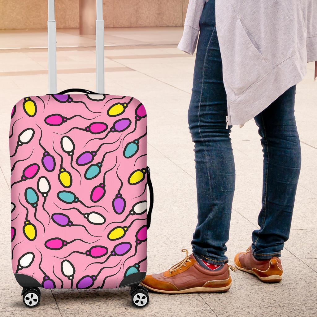 Sperm Anatomy Pattern Print Luggage Cover Protector-grizzshop