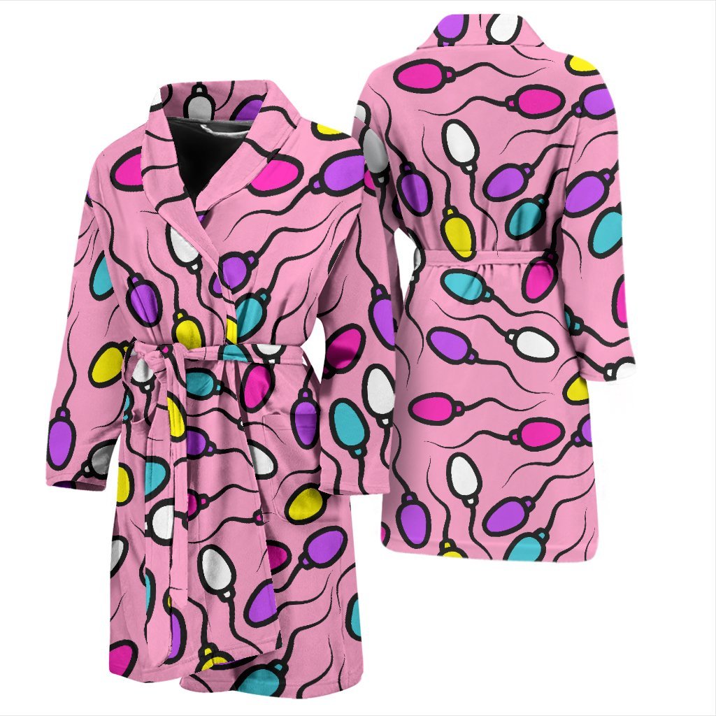 Sperm Anatomy Pattern Print Men Long Robe-grizzshop