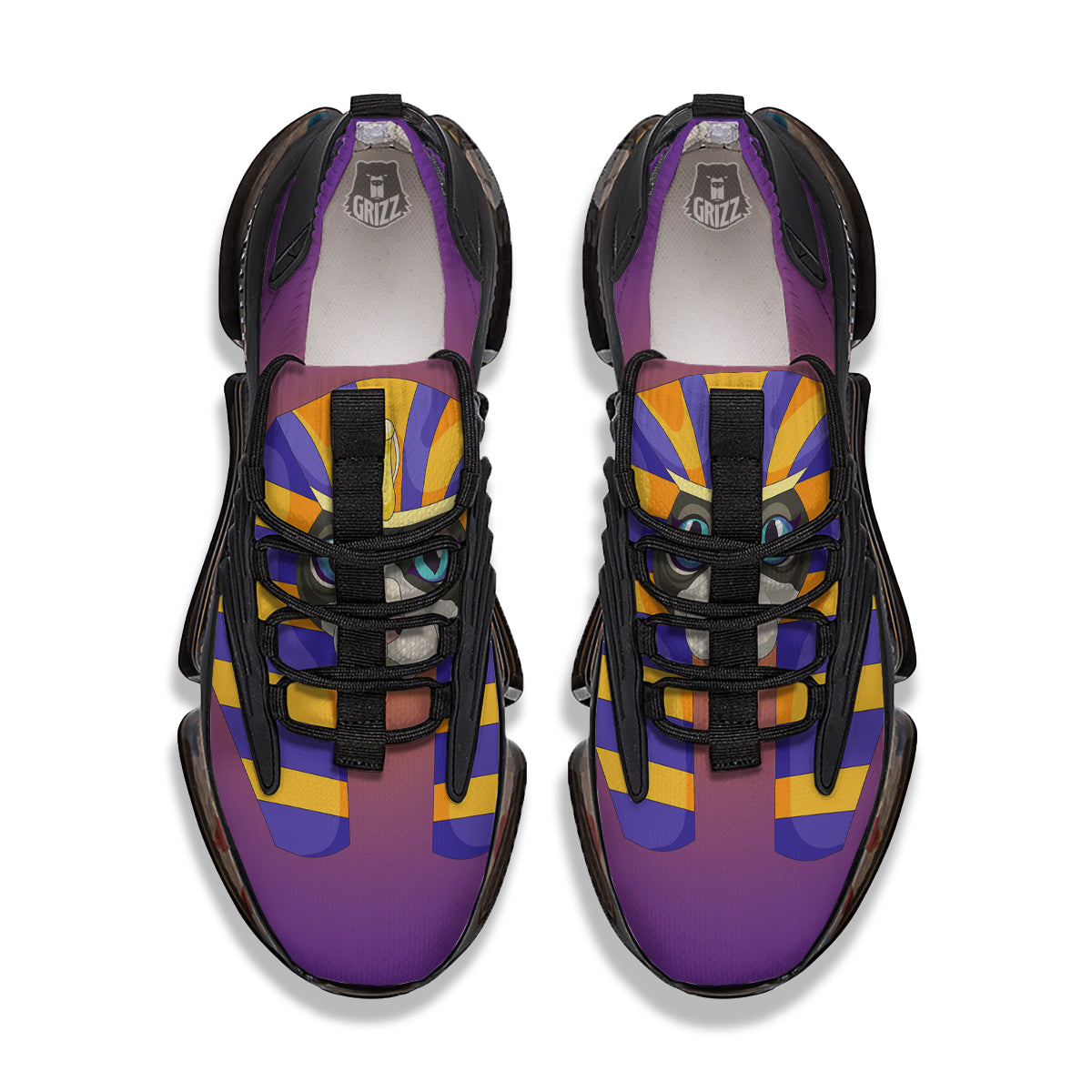 Sphynx Cat Pharaoh Print Black Gym Shoes-grizzshop