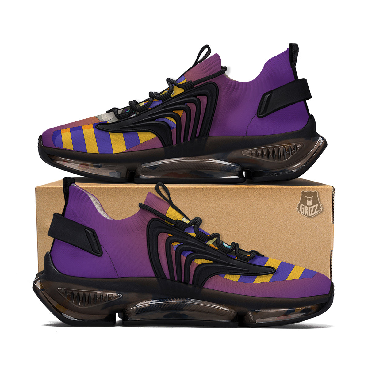 Sphynx Cat Pharaoh Print Black Gym Shoes-grizzshop