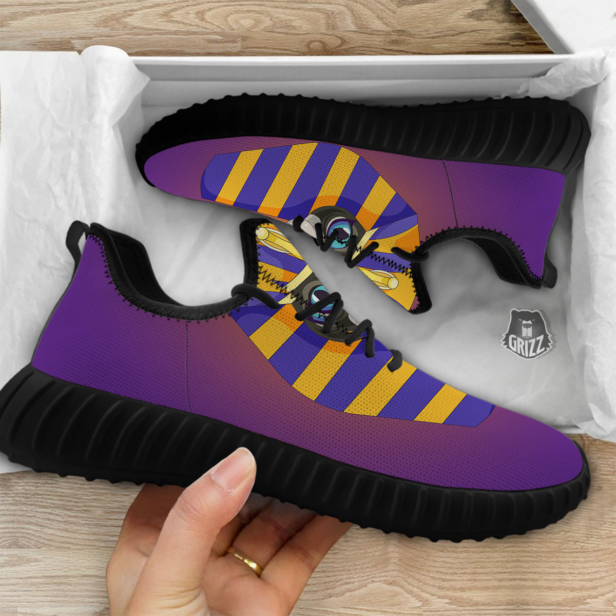 Sphynx Cat Pharaoh Print Black Walking Shoes-grizzshop