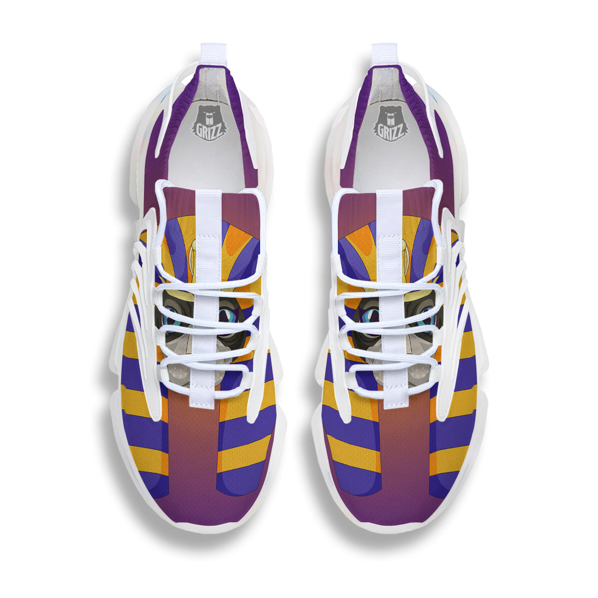 Sphynx Cat Pharaoh Print White Gym Shoes-grizzshop