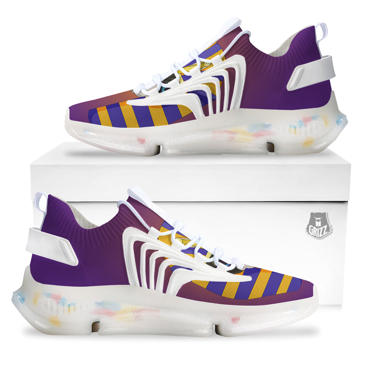 Sphynx Cat Pharaoh Print White Gym Shoes-grizzshop
