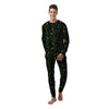 Spider Black And Green Neon Spider Web Print Pattern Men's Pajamas-grizzshop