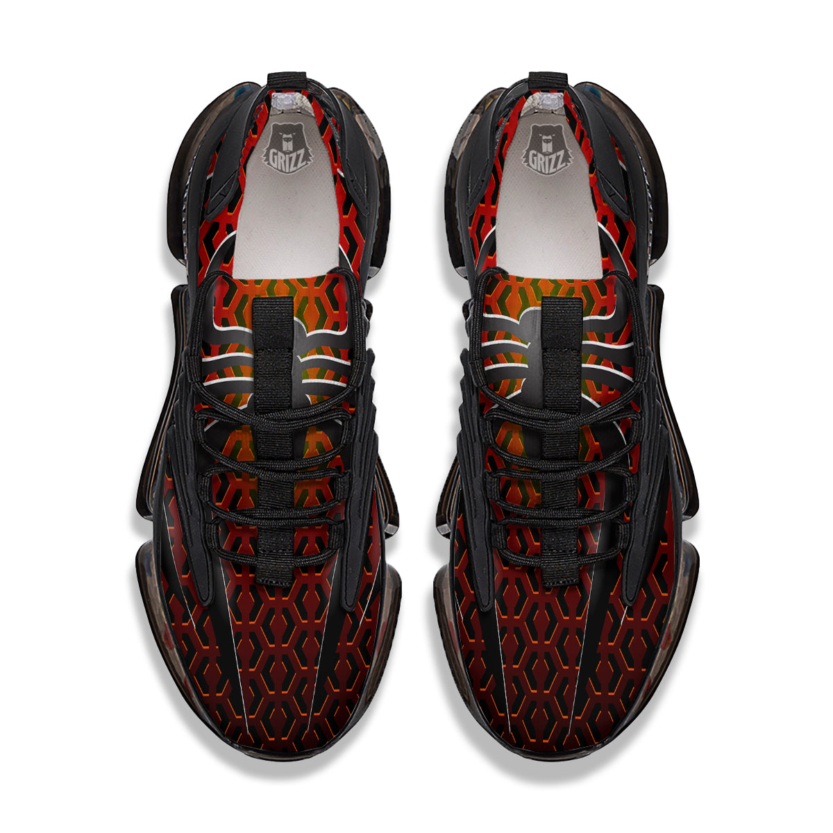 Spider Icon on Red Metal Print Black Gym Shoes-grizzshop