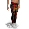 Spider Icon on Red Metal Print Men's Leggings-grizzshop