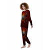 Spider Icon on Red Metal Print Women's Pajamas-grizzshop