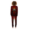 Spider Icon on Red Metal Print Women's Pajamas-grizzshop