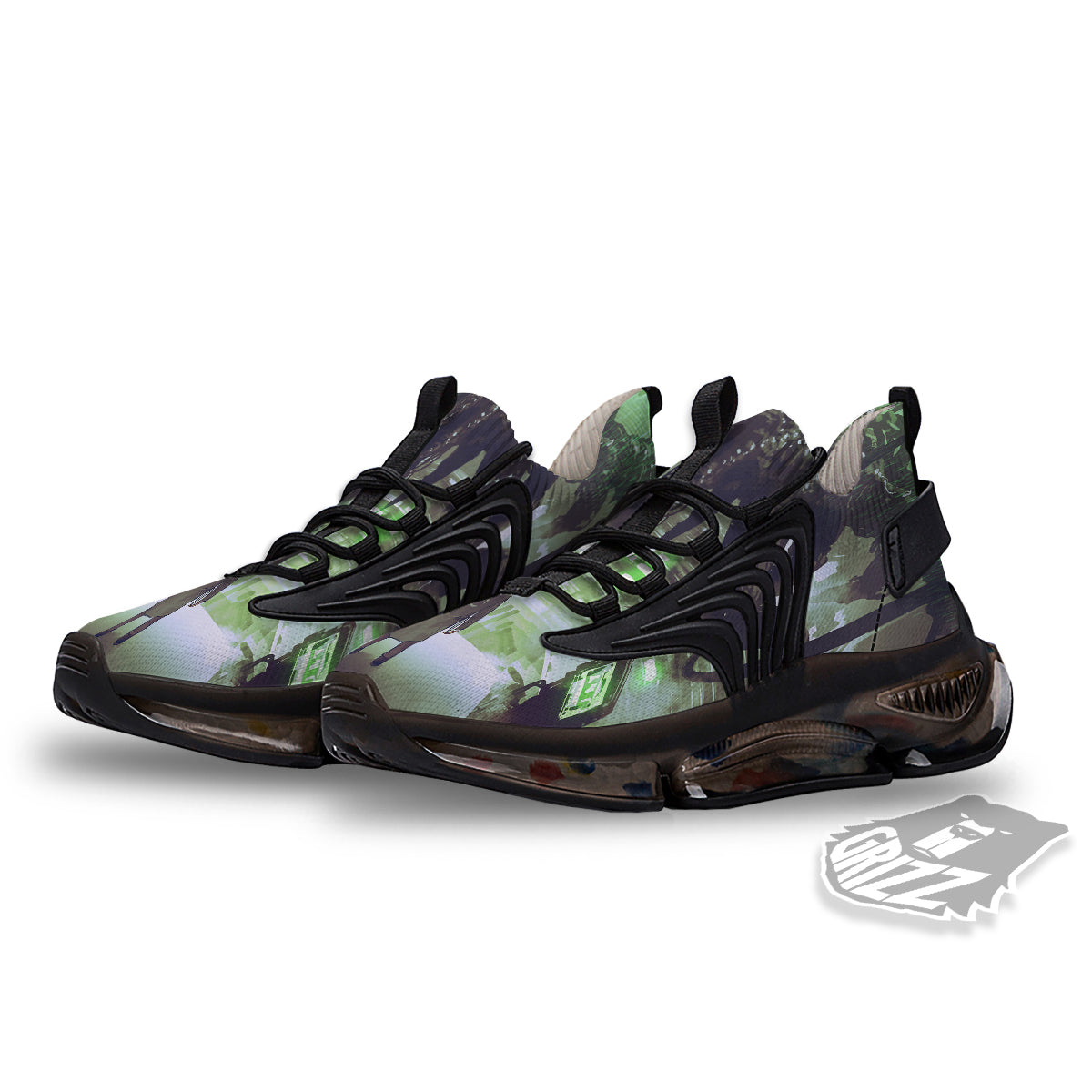 Spider Monster Print Black Gym Shoes-grizzshop