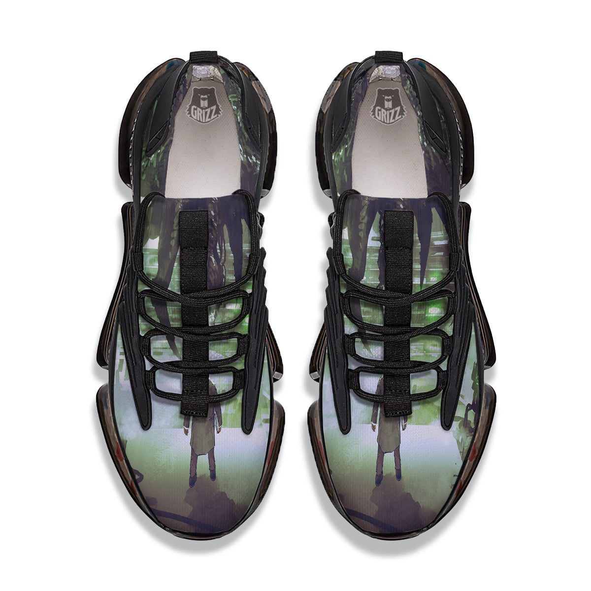 Spider Monster Print Black Gym Shoes-grizzshop