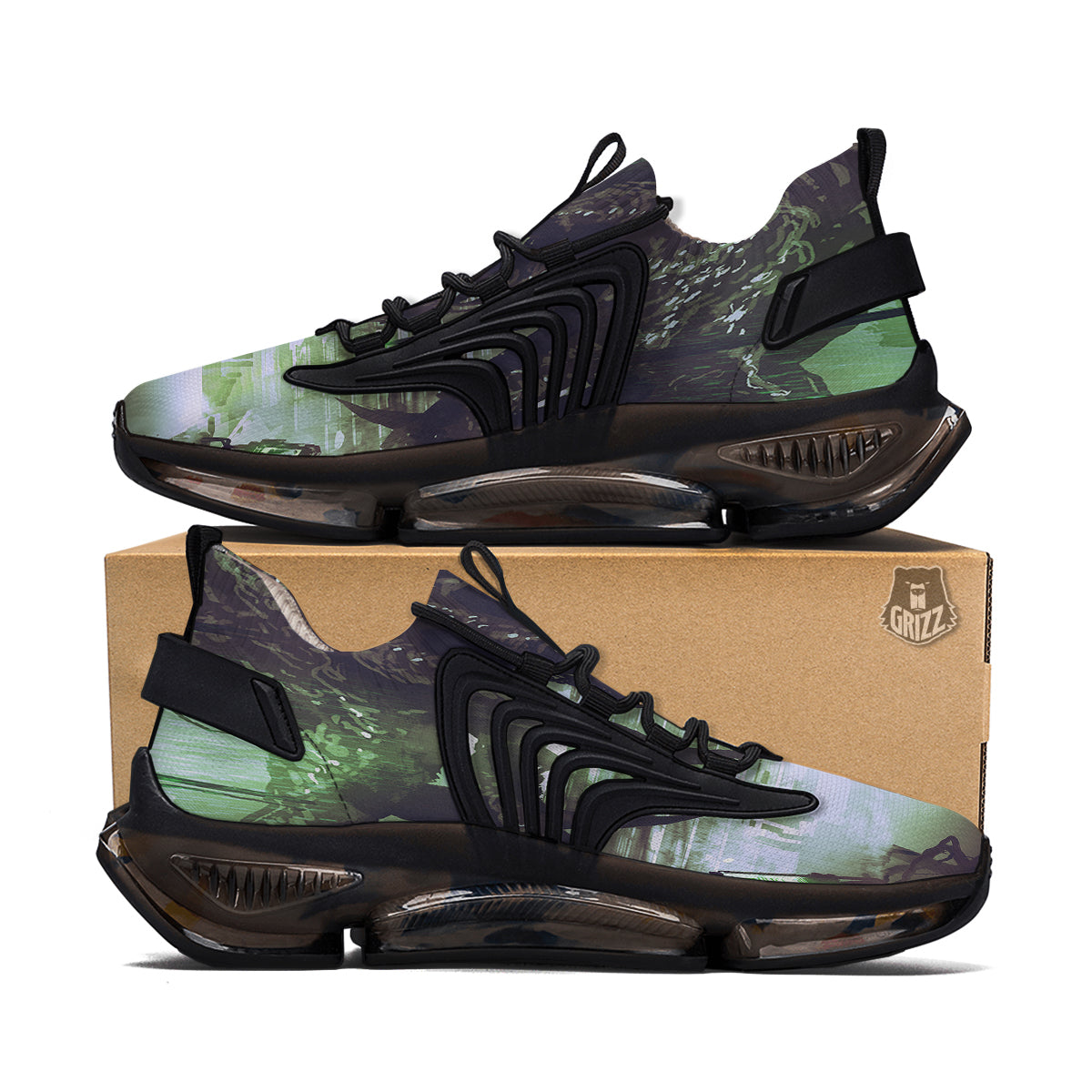 Spider Monster Print Black Gym Shoes-grizzshop