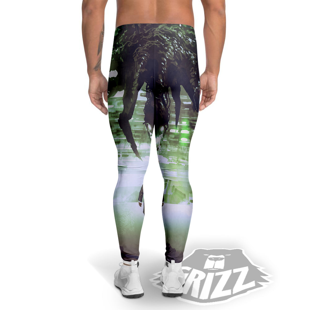 Spider Monster Print Men's Leggings-grizzshop