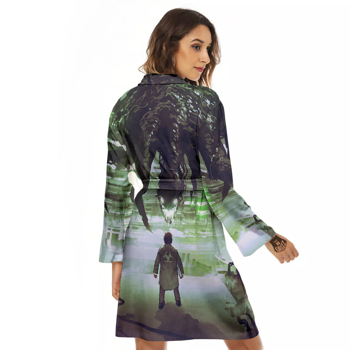 Spider Monster Print Women's Robe-grizzshop
