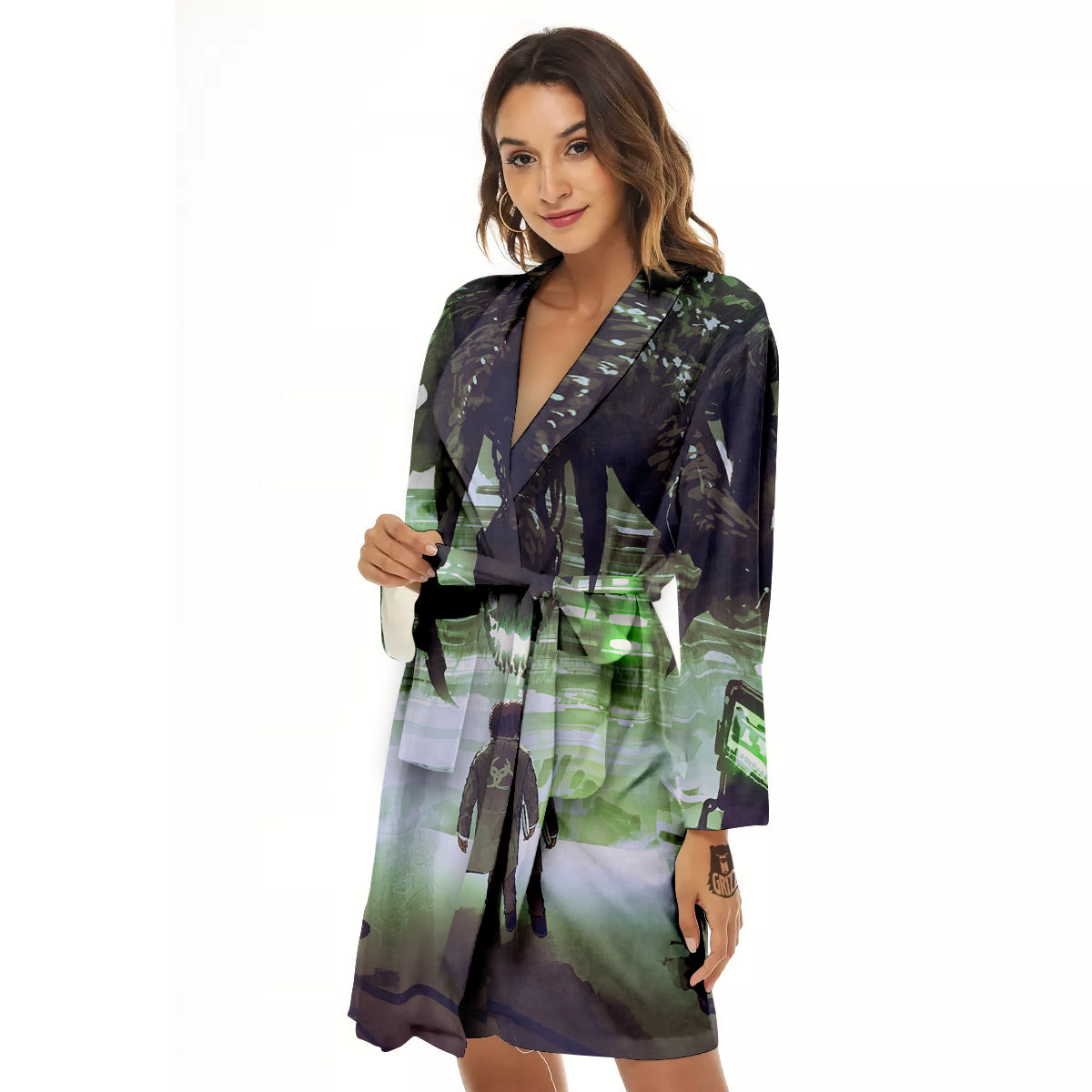 Spider Monster Print Women's Robe-grizzshop