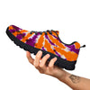 Spider Tie Dye Orange And Purple Print Black Sneaker-grizzshop