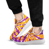 Spider Tie Dye Orange And Purple Print White Athletic Shoes-grizzshop