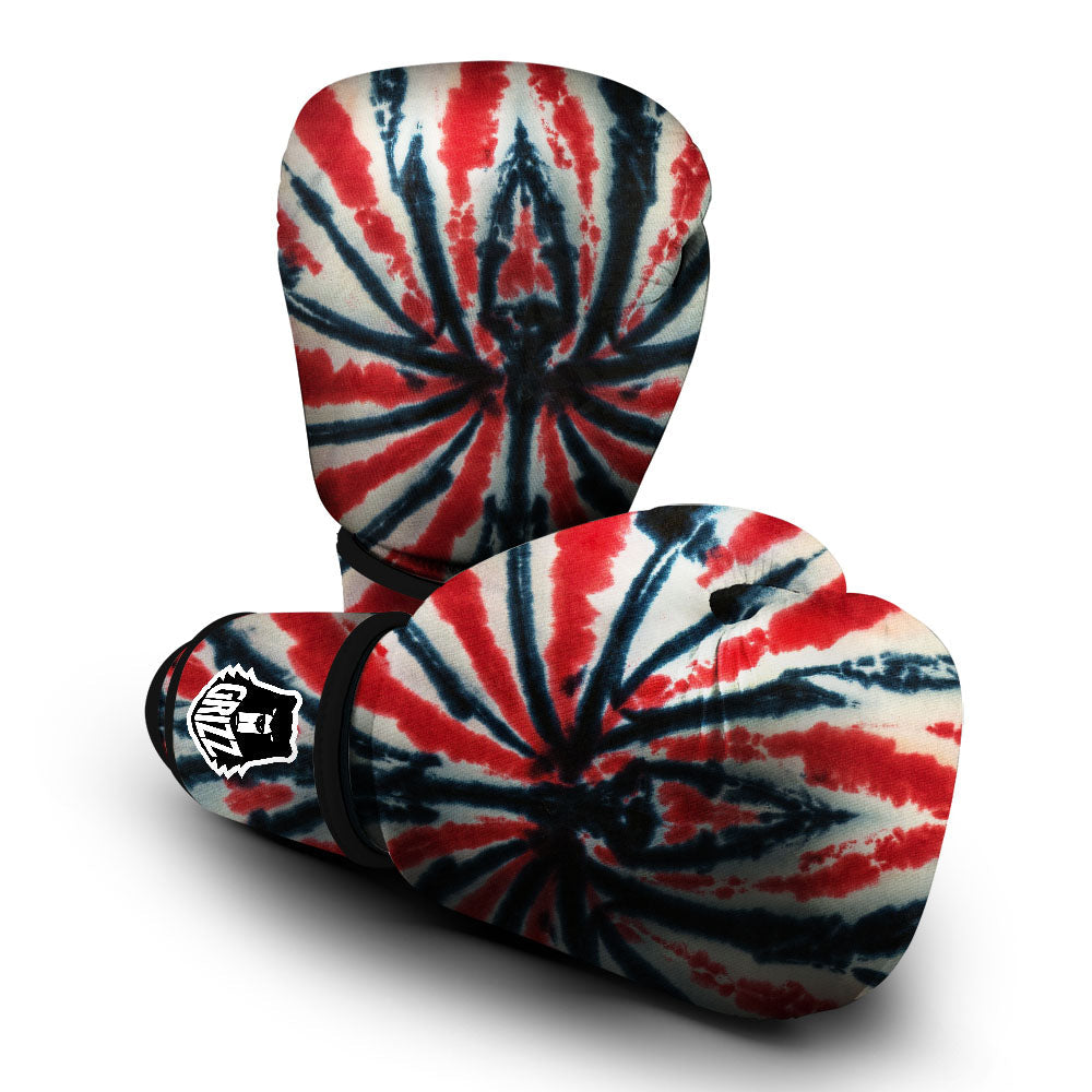 Spider Tie Dye Red And Black Print Boxing Gloves-grizzshop